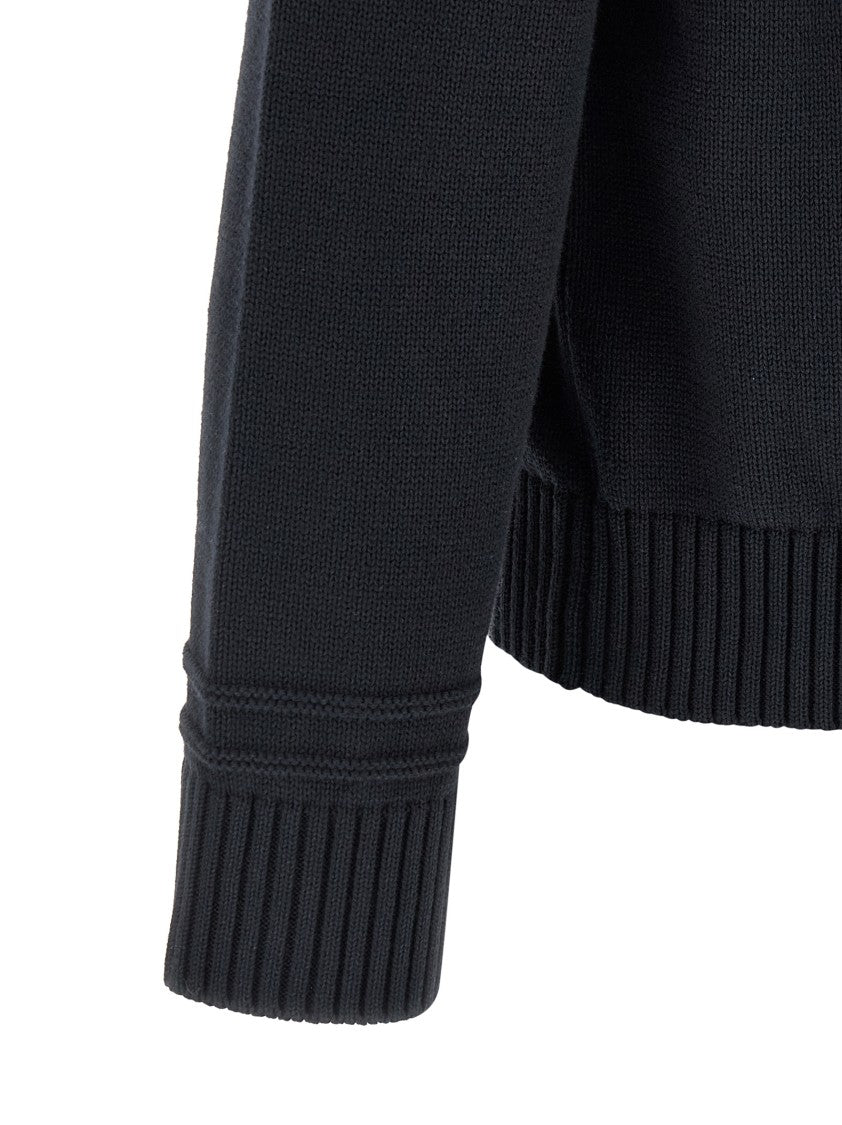 Gucci Textured Intarsia Knit Sweater With Ribbed Cuffs