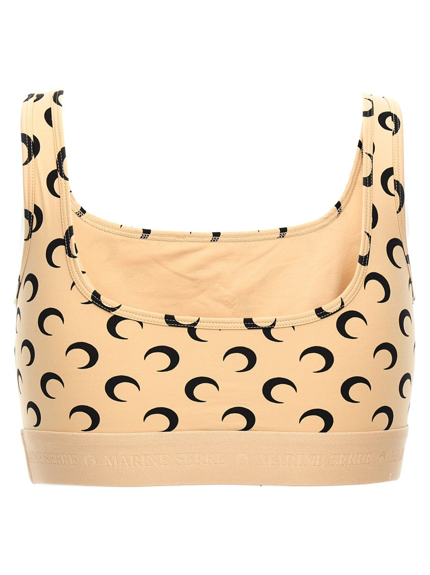 Marine Serre Moon Printed Jersey' Cropped Top