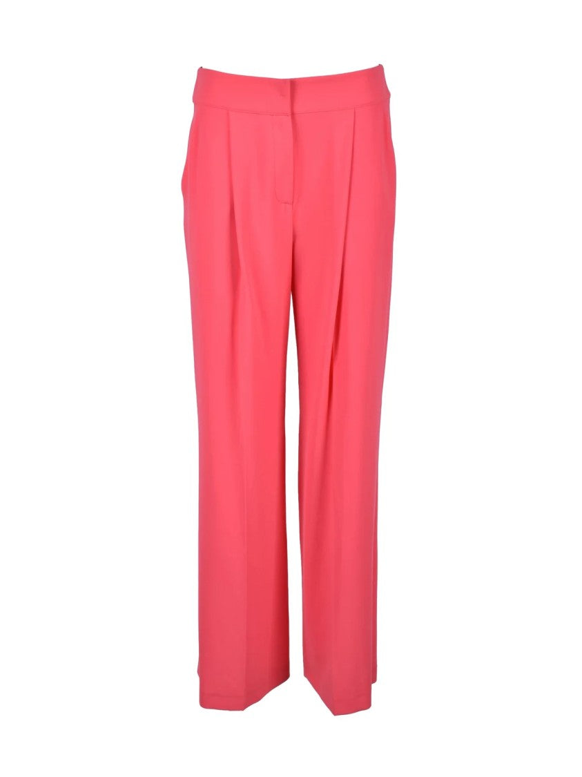 Patrizia Pepe Sera Fuchsia Stretch Tailored Pleated Trousers