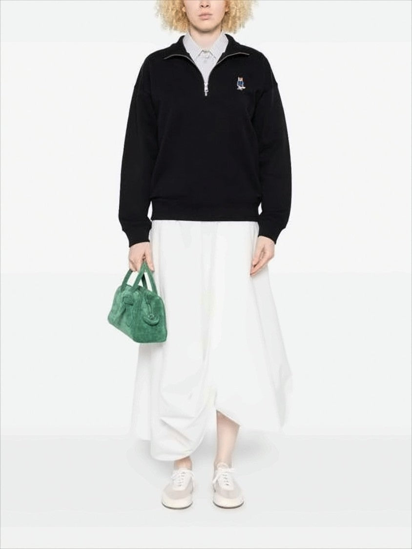 Maison Kitsuné Half-Zip Cotton Sweatshirt With High Collar