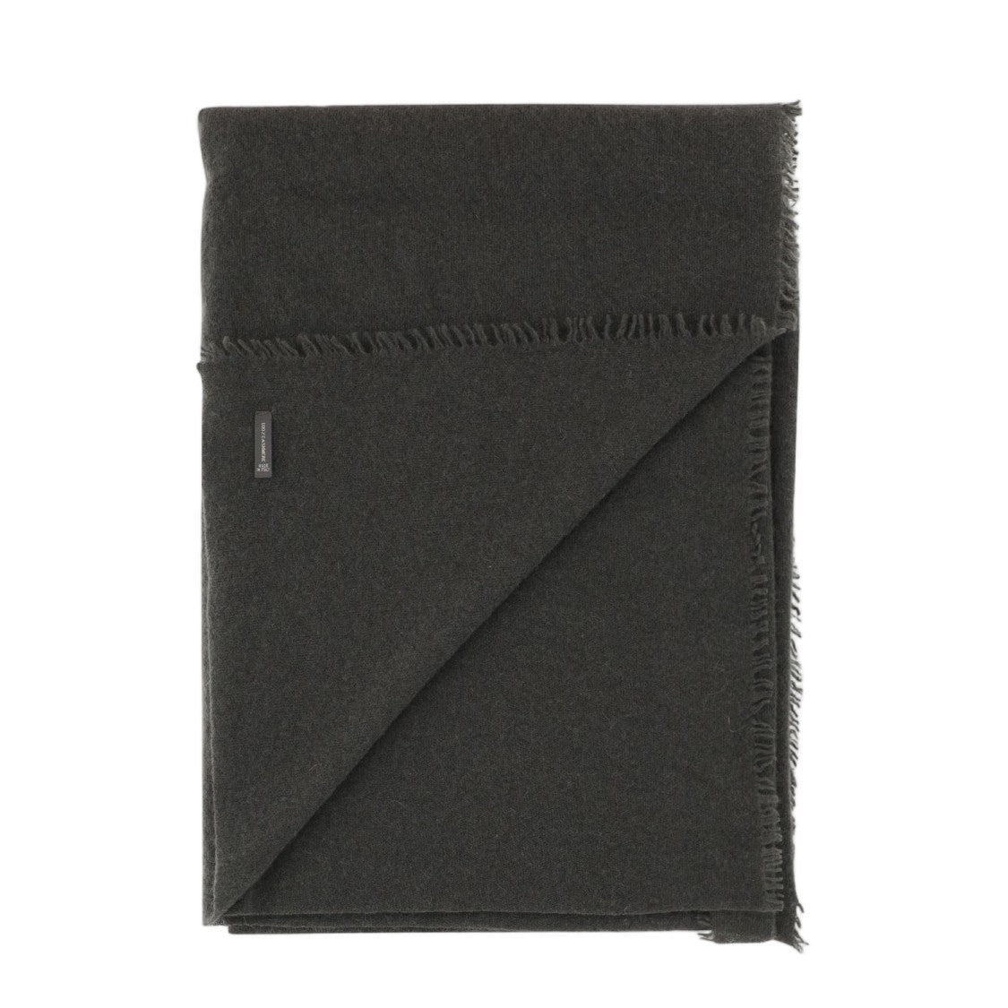 Faliero Sarti Dark Gray Adriel Fringed Cashmere Scarf
