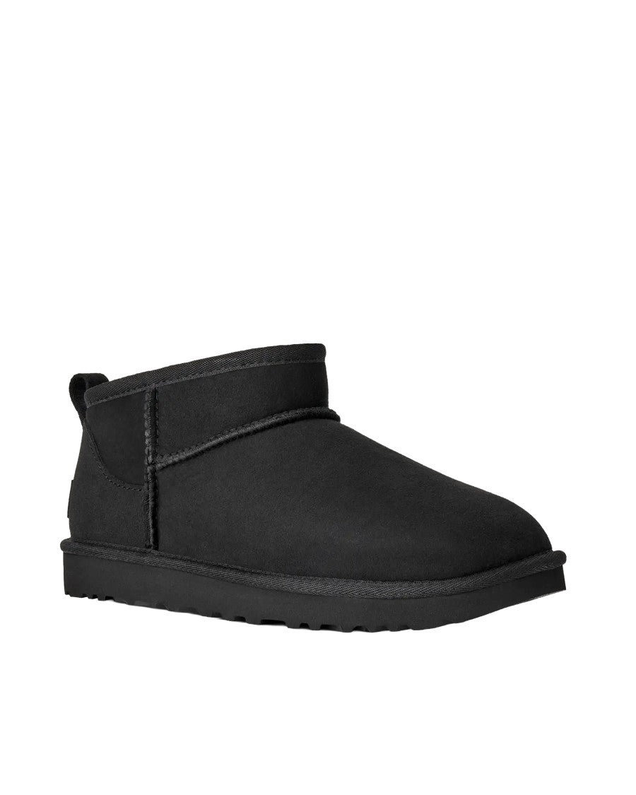 Ugg Black W Classic Ultra Mini Shearling Ankle Boots