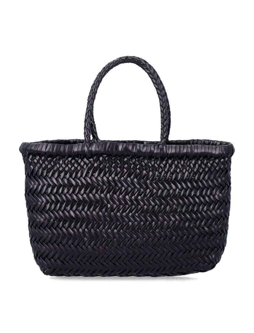 Dragon Diffusion Compact Black Herringbone Tote Bag By Dragon Diffusion