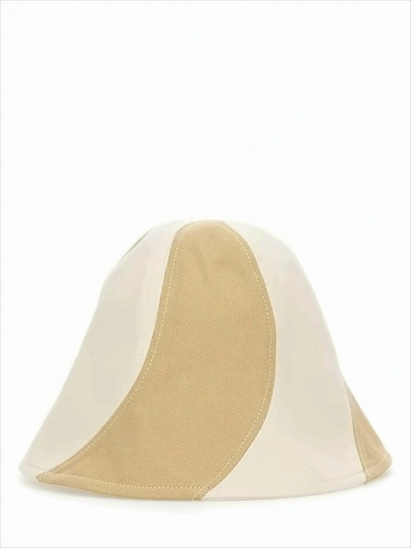 Jacquemus Patchwork Bucket Hat In Beige And Off-White Cotton