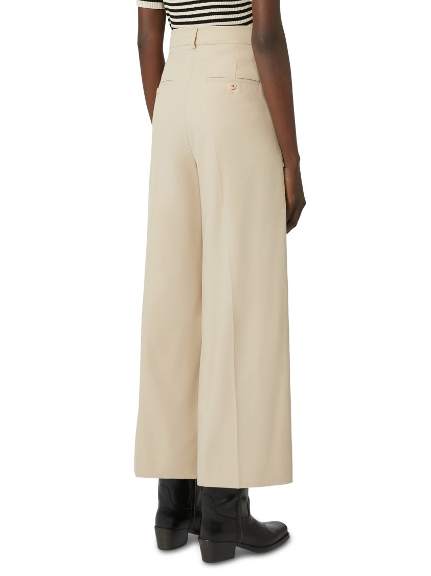 Max Mara Wide-Leg Trousers With High Waist And Pleated Front