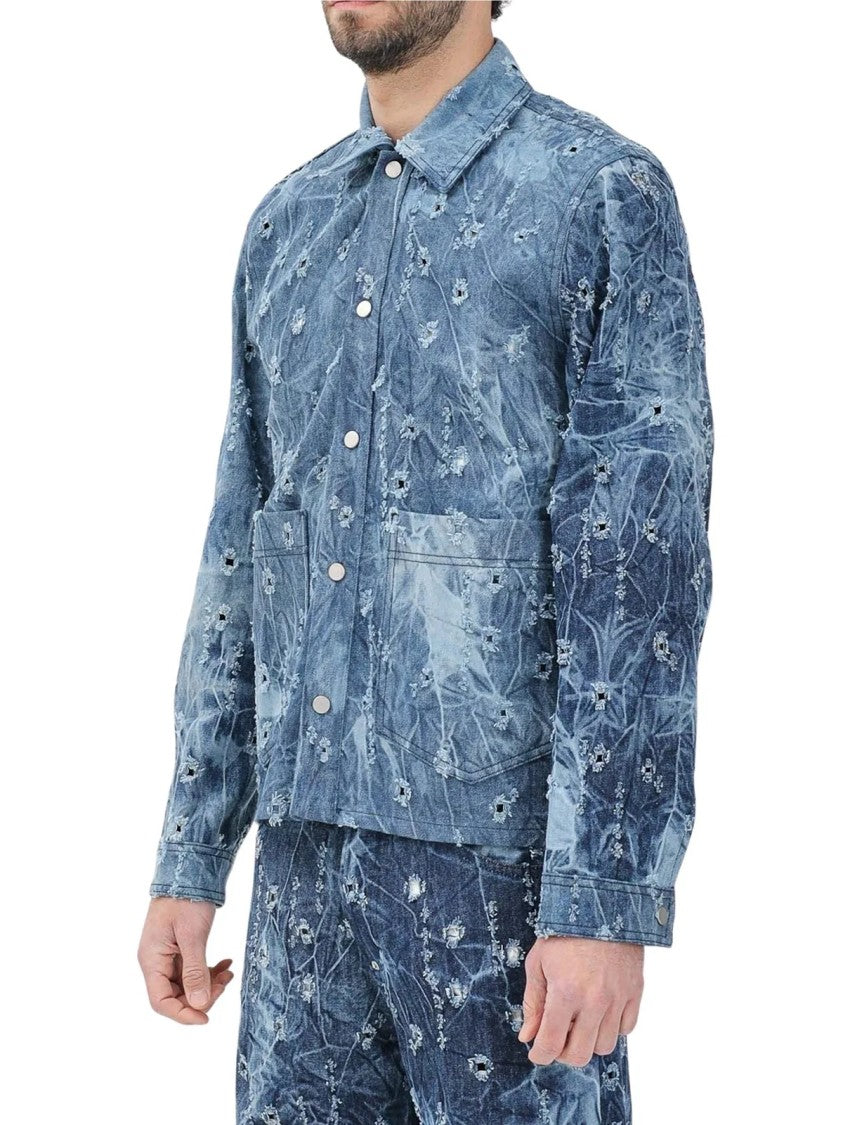 I M Brian Blue Cotton Denim Jacket