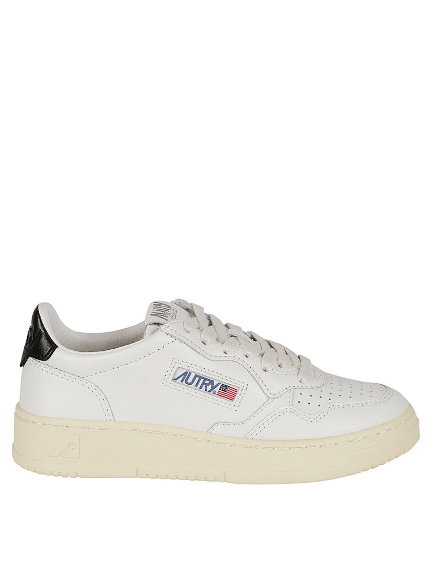 Autry White Leather Low-Top Sneakers With Perforated Detailing