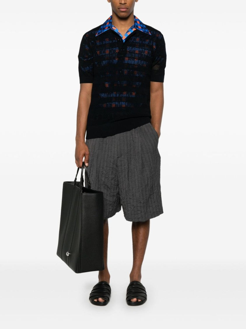 Dries Van Noten Navy Blue Short Sleeve Polo Shirt