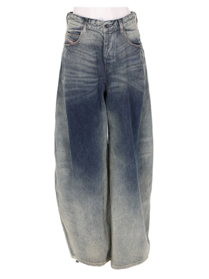 Diesel Relaxed Fit Wide-Leg Jeans With Faded Gradient Wash
