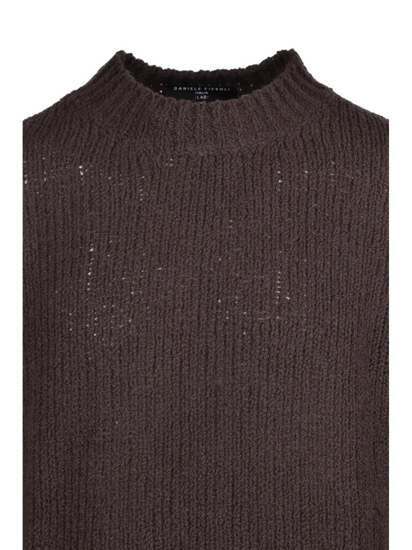 Daniele Fiesoli Crewneck Sweater In Rich Brown Extrafine Merino Wool