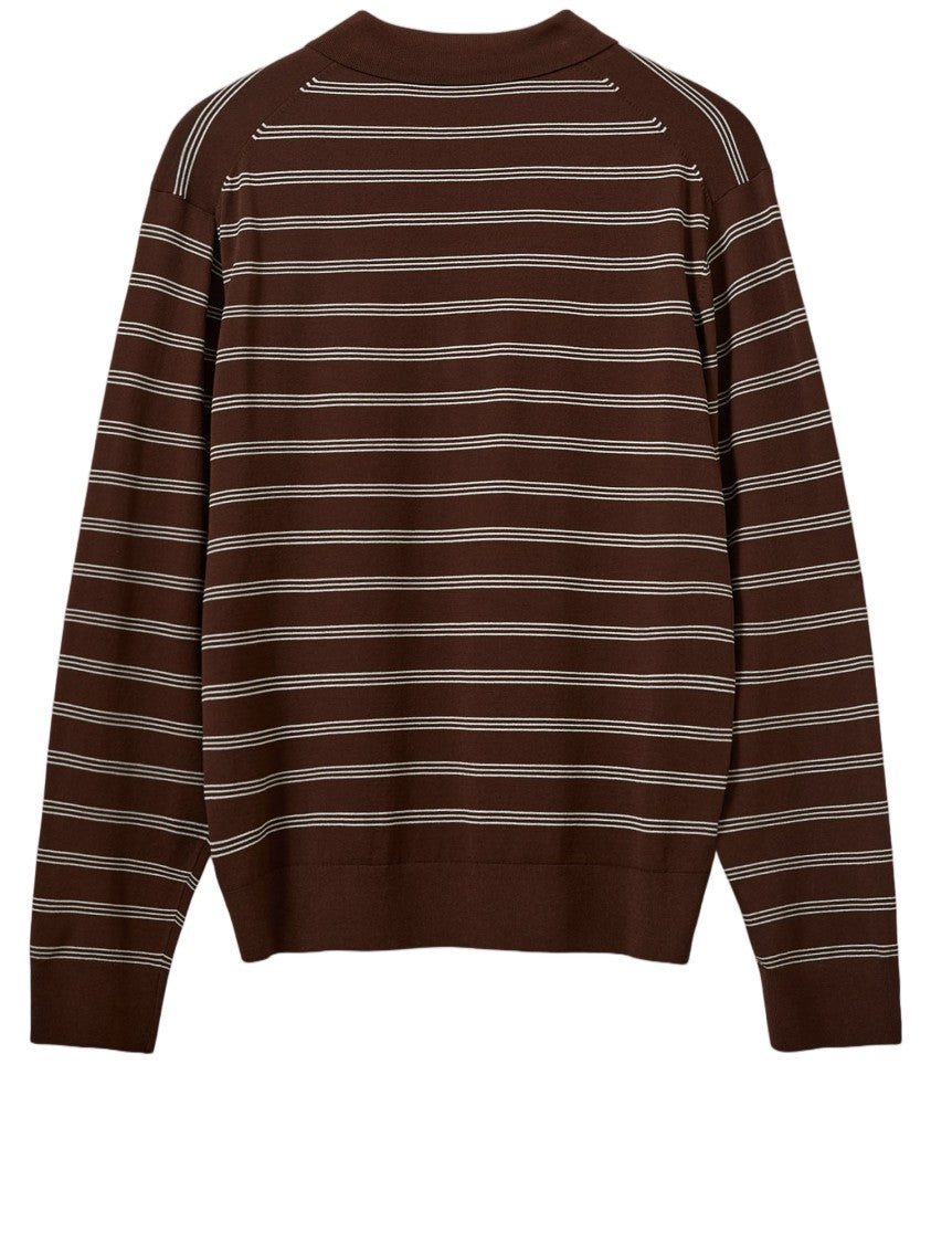 The Garment Long-Sleeved Polo Shirt In Viscose Blend
