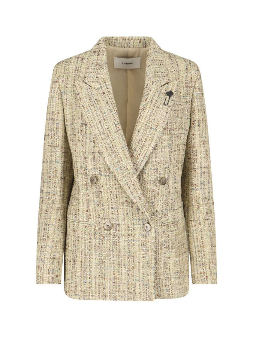 Lardini Double-Breasted Textured Tweed Jacket