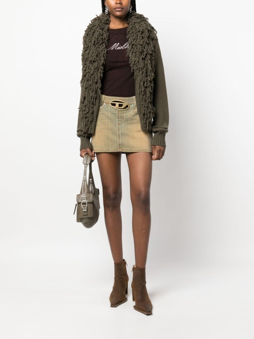 Blumarine Fringed Wool Cardigan