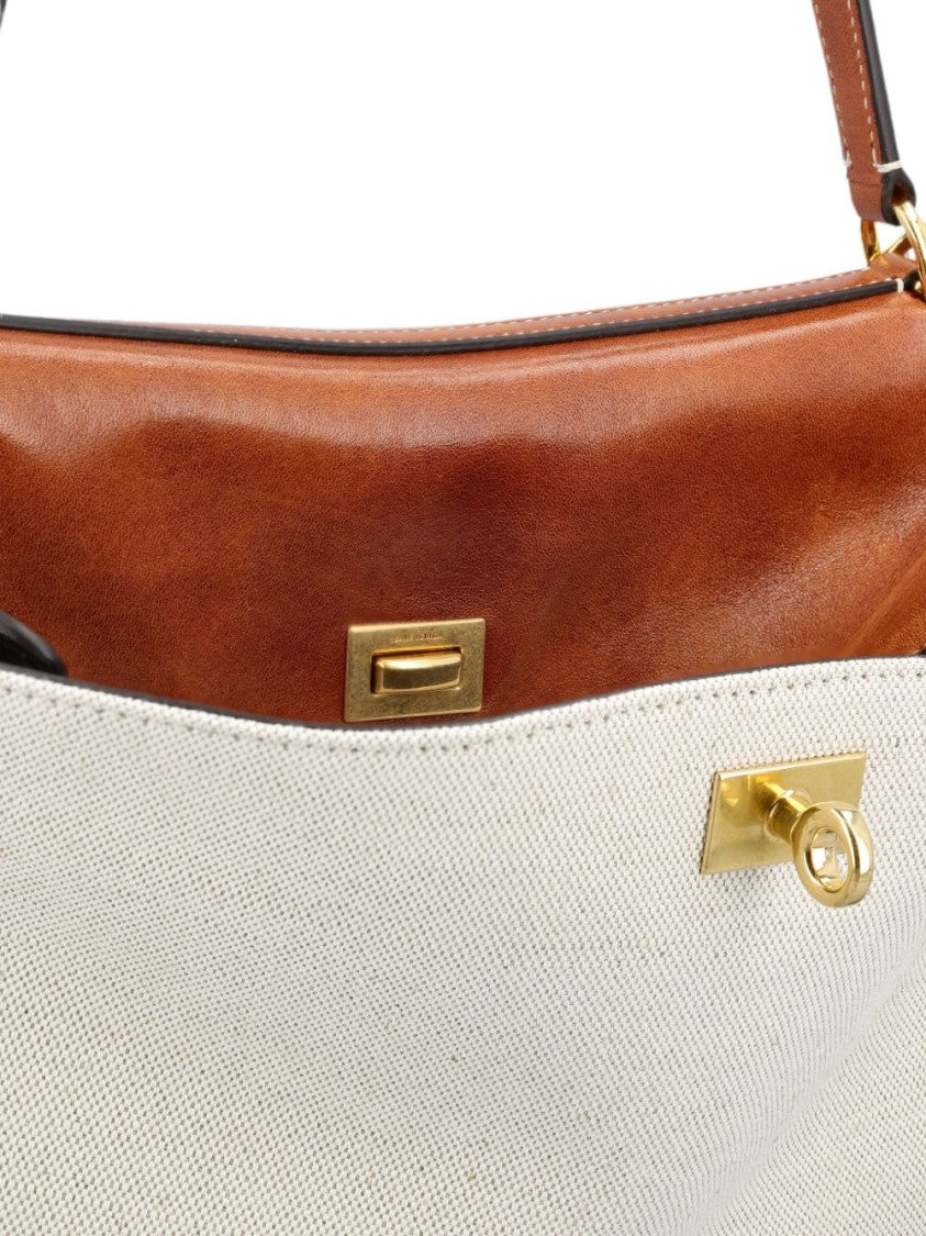 Balenciaga Rectangular Structured Handbag With Leather Trim