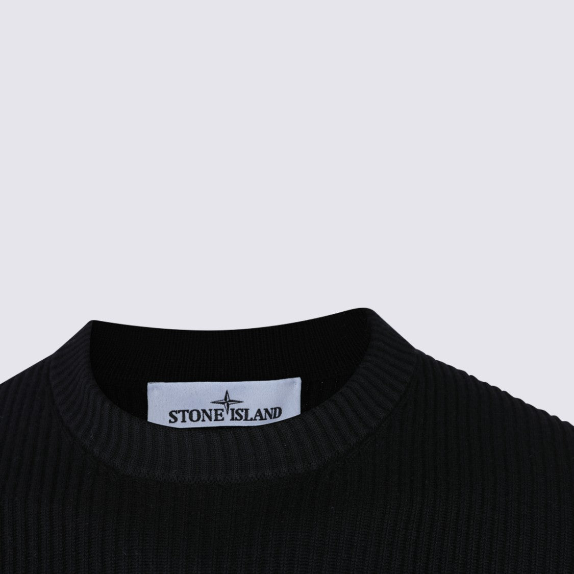 Stone Island Ribbed Knit Sweater With Classic Crew Neckline And Branded Patch