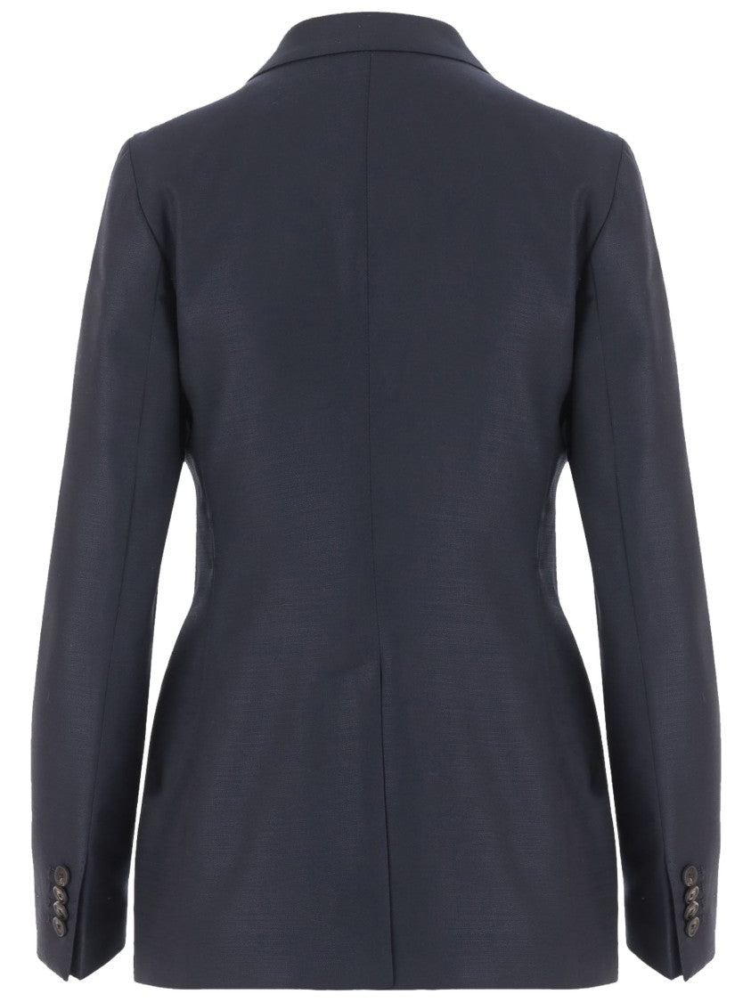 Tagliatore Double-Breasted Wool Jacket With Peaked Lapels