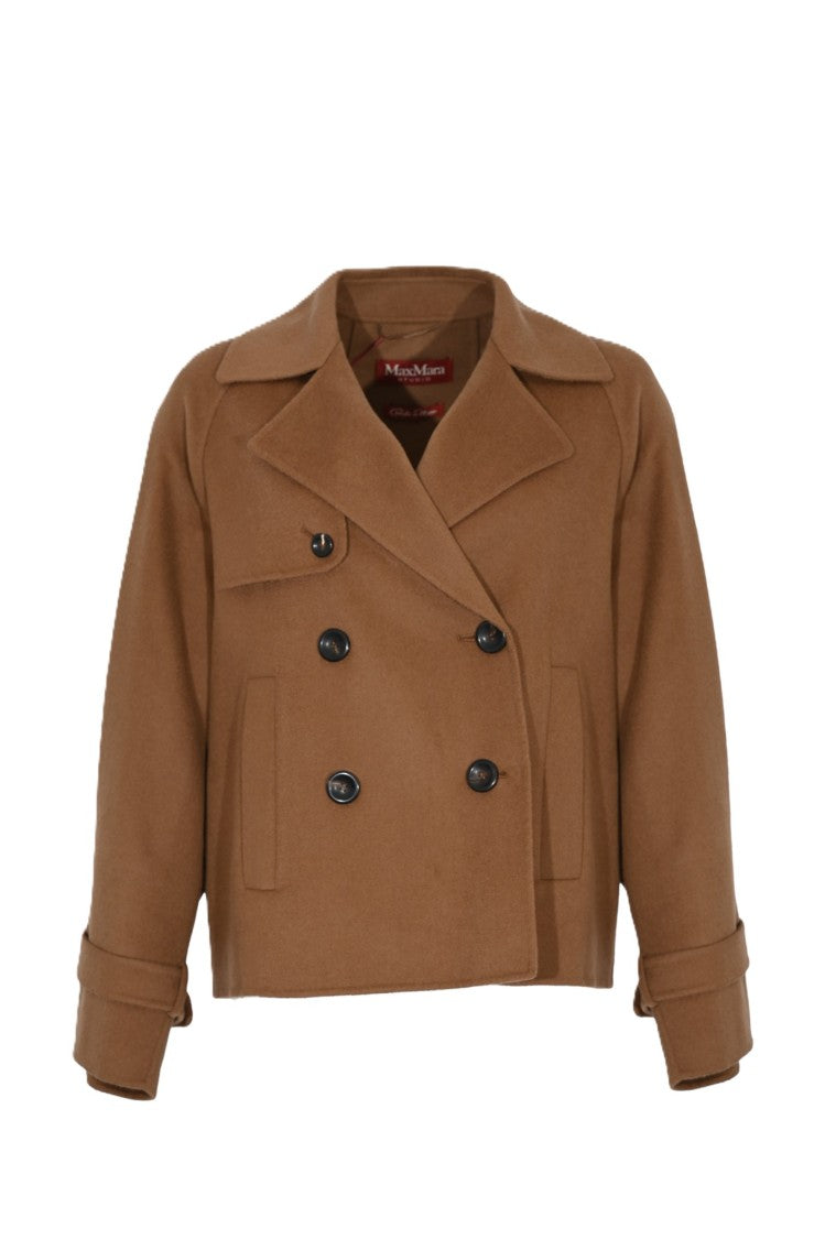 Max Mara Nupar Modern Cropped Coat With Double-Breasted Front