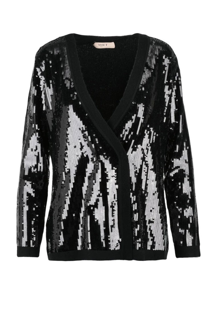 Twin-Set Sequin Cardigan - Black