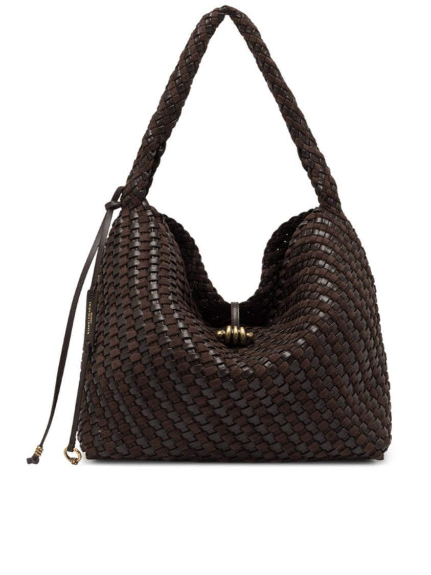 Gianni Chiarini Slouchy Woven Shoulder Bag With Braided Handle