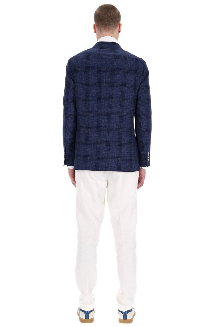 Barba Prince Of Wales Double-Breasted Virgin Wool Tailored Jacket