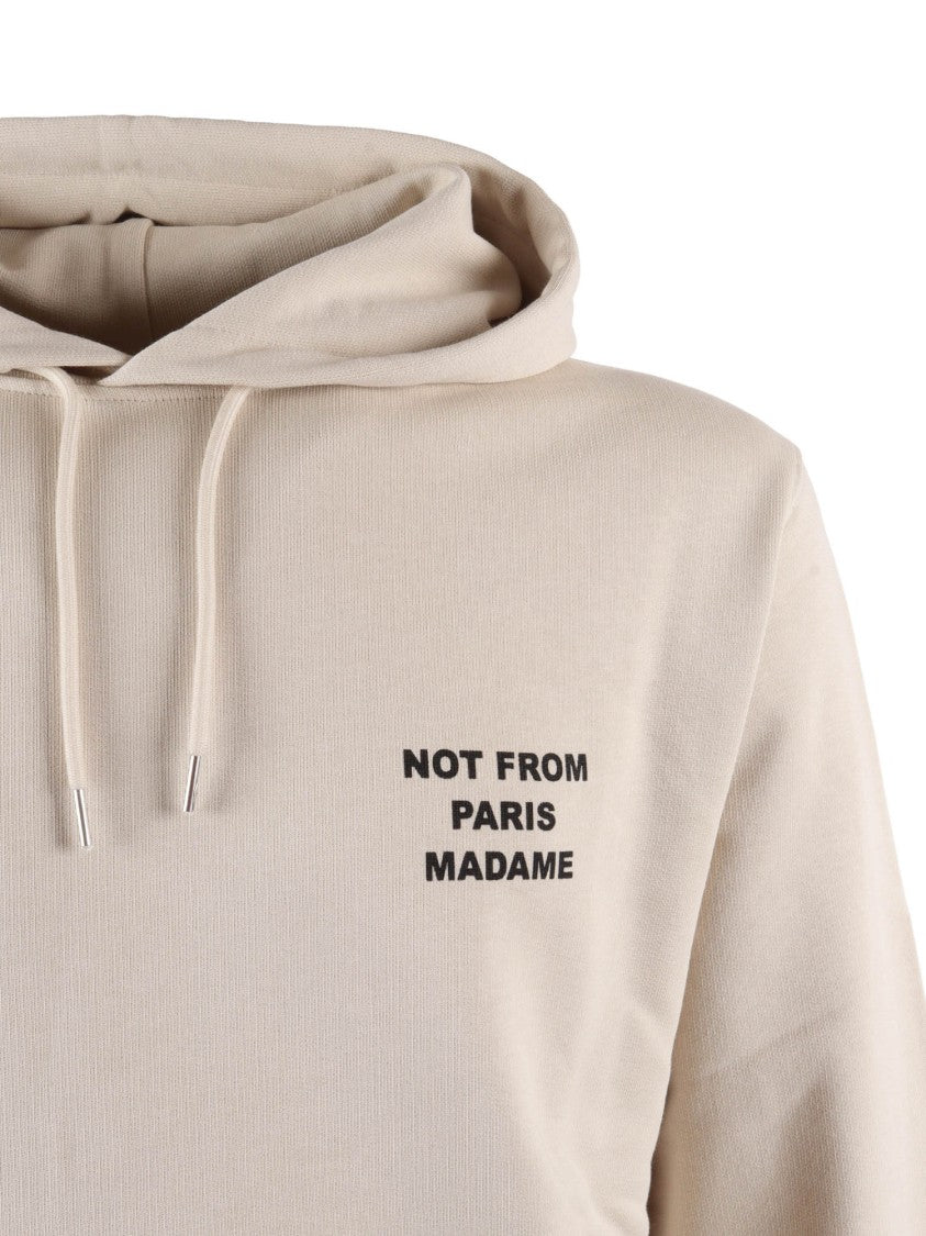 Drôle De Monsieur Beige Mastic Bold Slogan Hoodie
