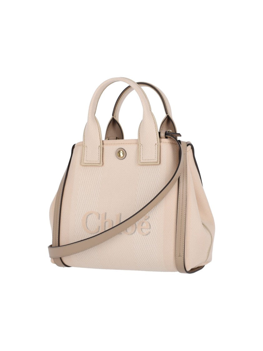Chloé "Carry" Small Tote Bag Beige