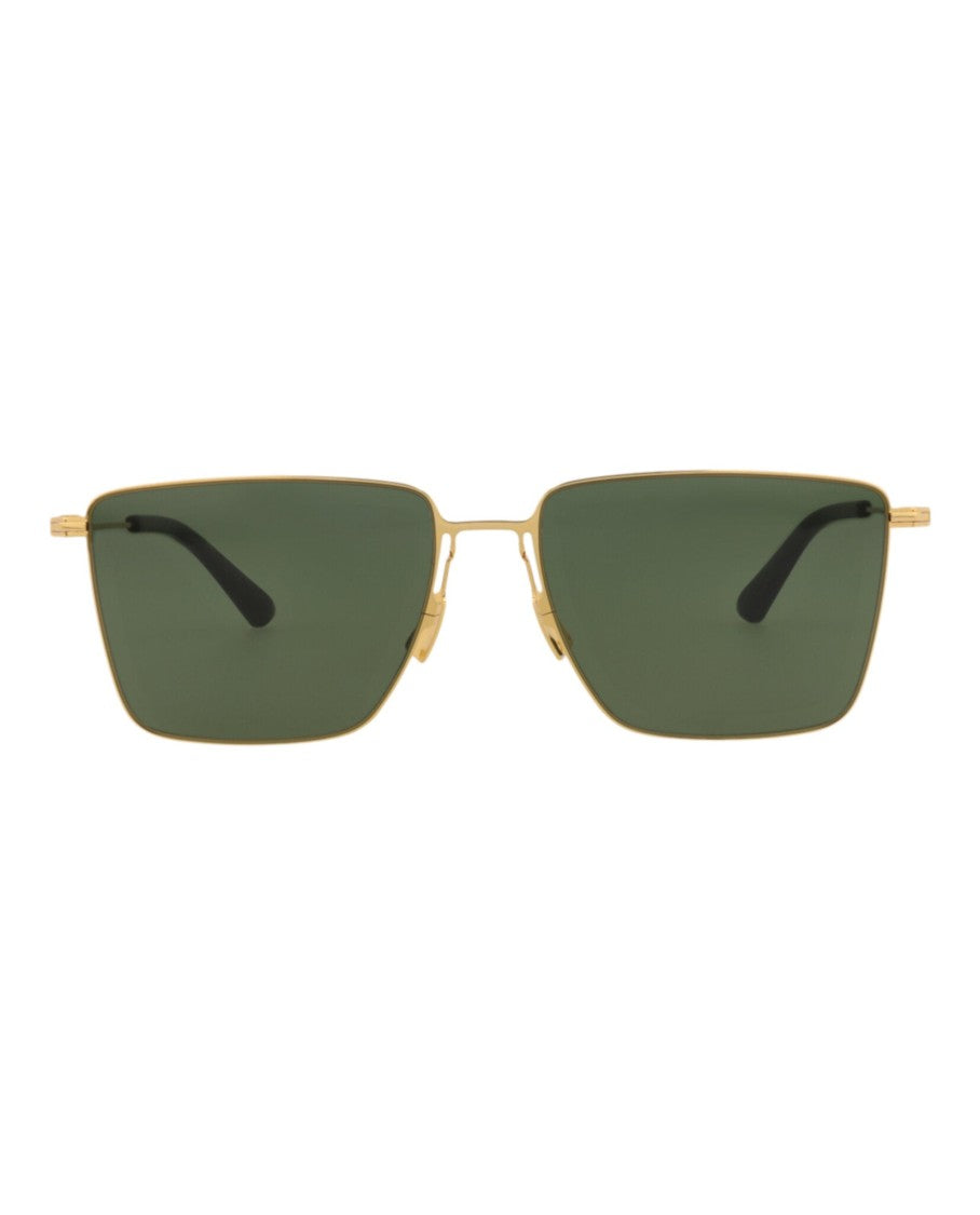 Bottega Veneta Square-Frame Metal Sunglasses With Adjustable Nosepads
