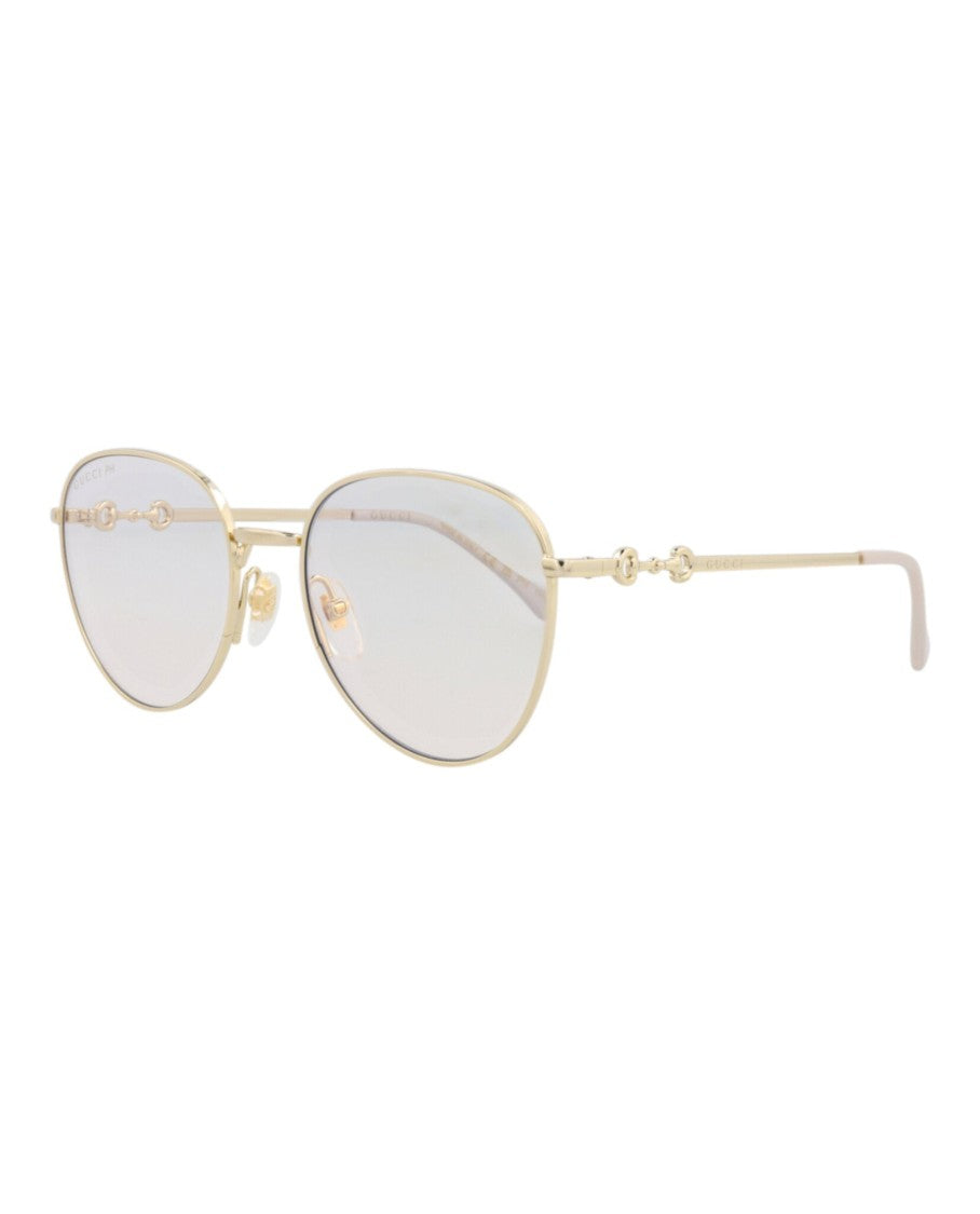 Gucci Round-Frame Metal Sunglasses