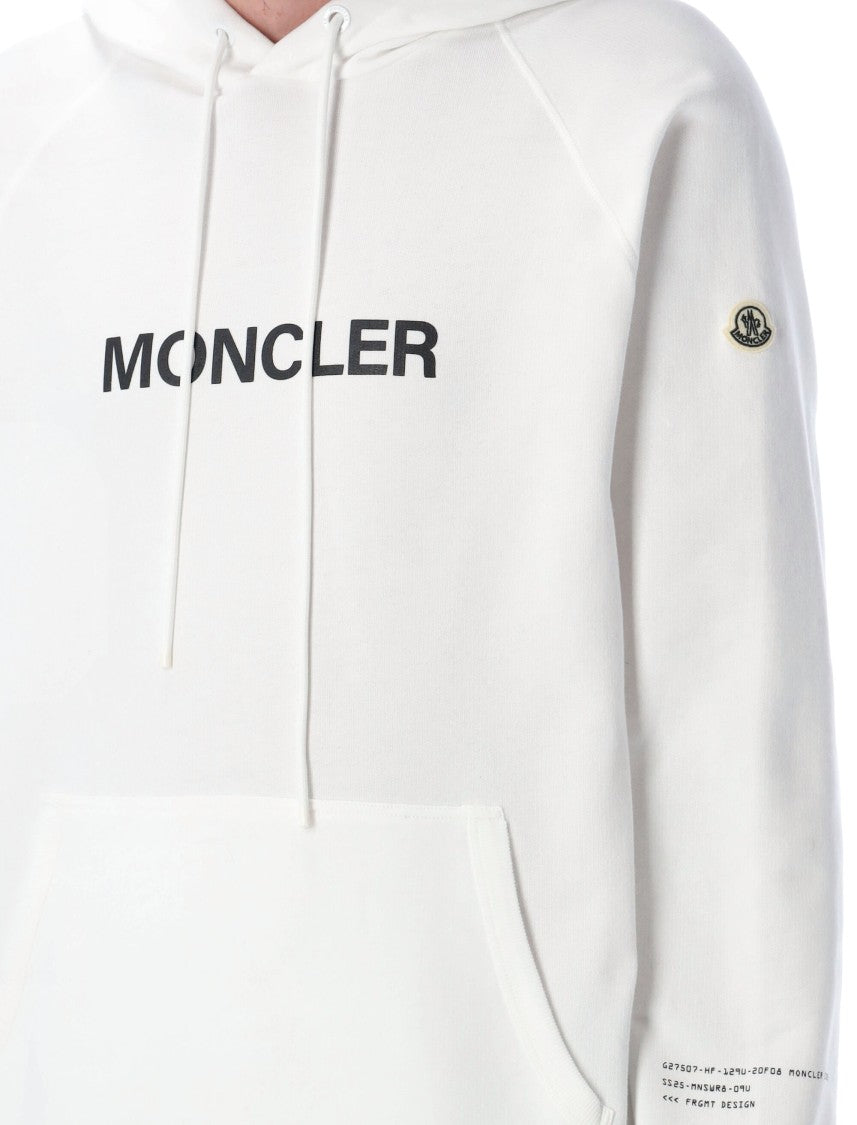 Moncler Genius X Fragment White Hoodie With Front Logo