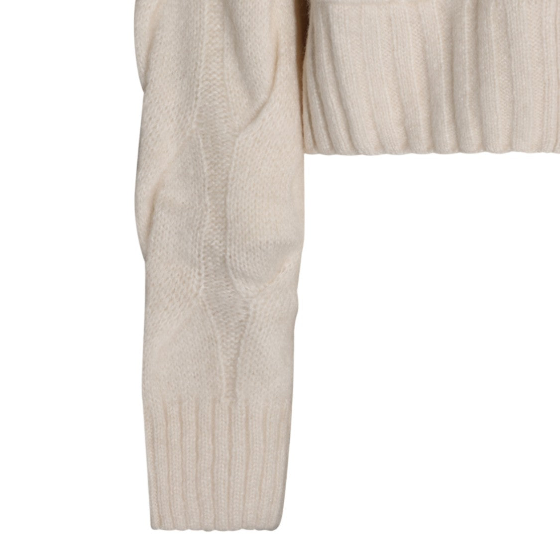 Allude Cropped Textured Knit Cardigan