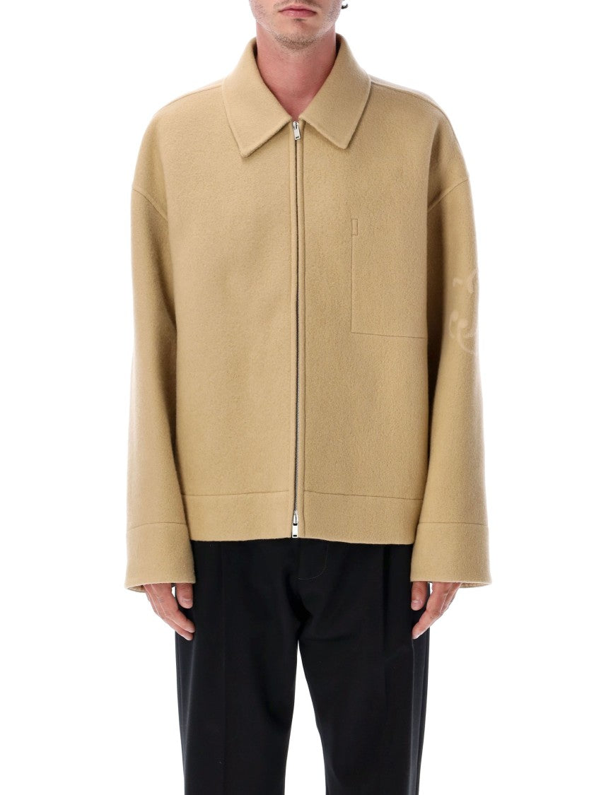 Jil Sander Boxy Fit Wool Jacket With Shirt Collar