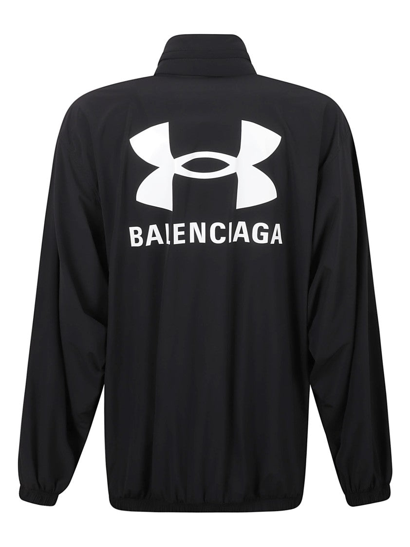 Balenciaga Minimalist Black Coat With High Collar