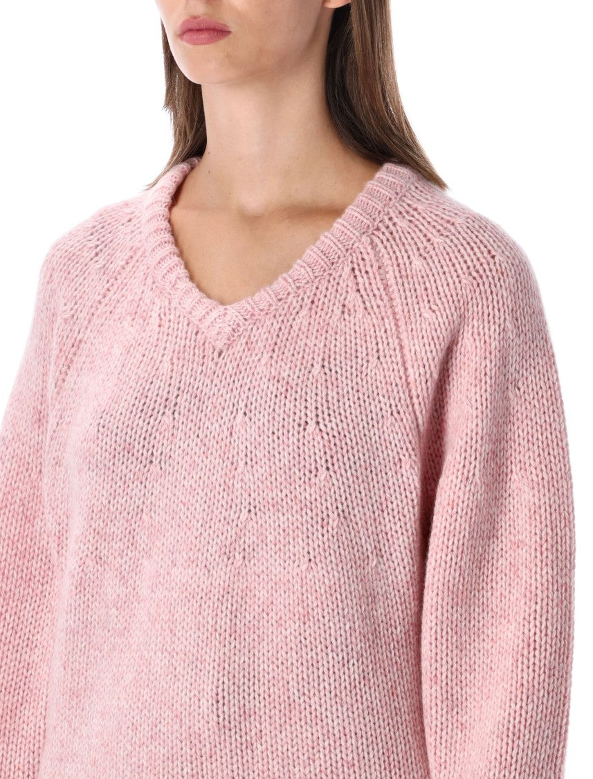 Lisa Yang Aloia V-Neck Chunky Ribbed Knit Sweater