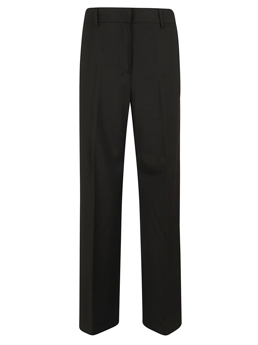Max Mara Wide-Leg Palazzo Trousers With Pressed Center Pleat