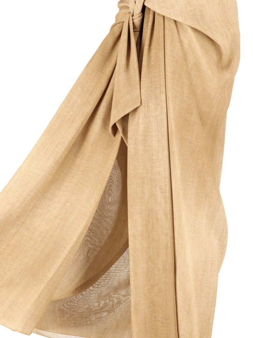 Ermanno Scervino Draped Front Knot Midi Skirt