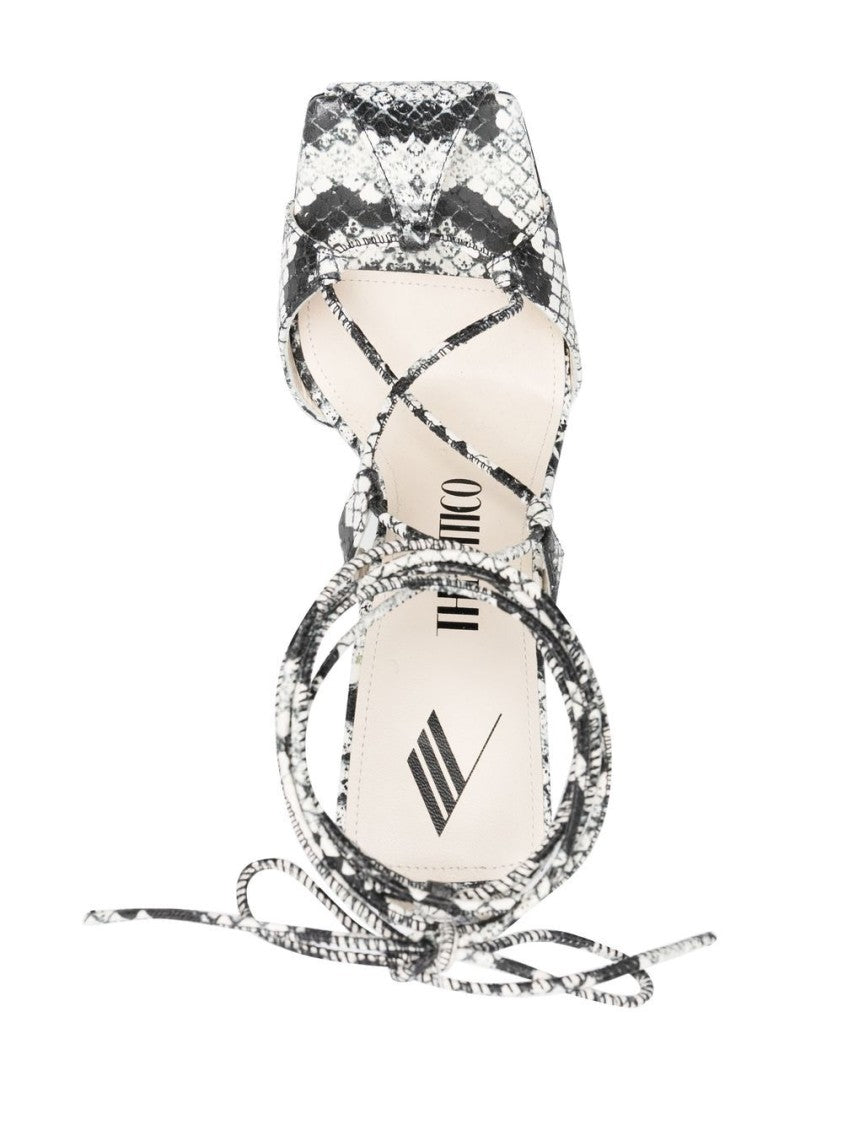The Attico Adele 105Mm Snakeskin-Print Sandals