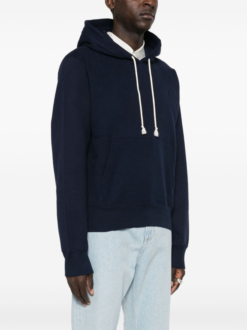 Saint Laurent Blue Cassandre Organic Cotton Hoodie