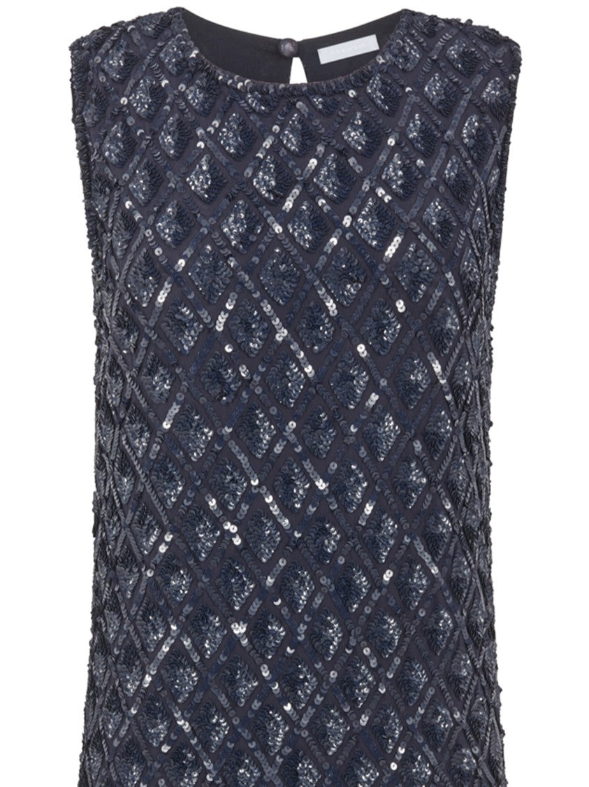 P.A.R.O.S.H. Intricate Embroidery Round Neck Polyamide Mini Dress