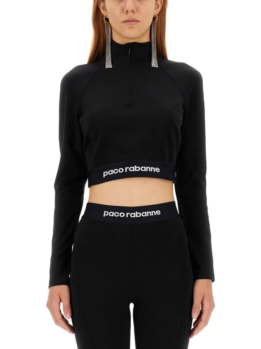 Paco Rabanne Cropped Top With High Collar