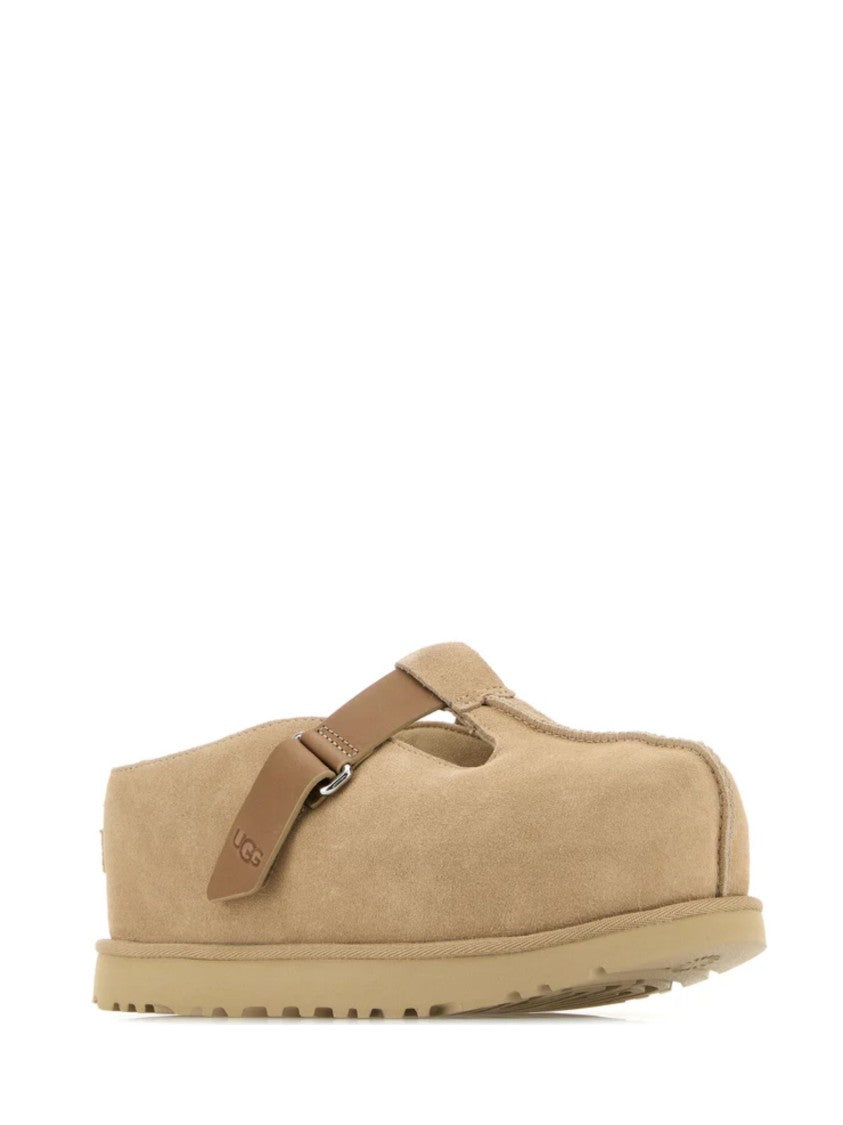 Ugg Beige Leather Buckle Suede Sandals