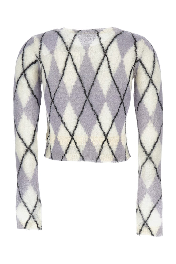 Acne Studios Cropped Argyle Cardigan