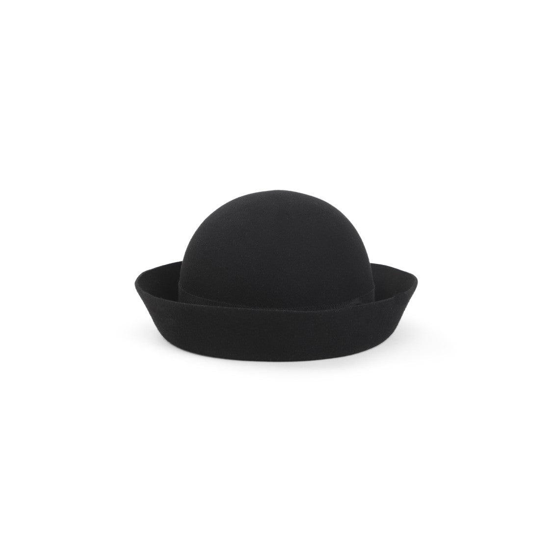 Maison Michel Rounded Crown Black Wool Felt Hat