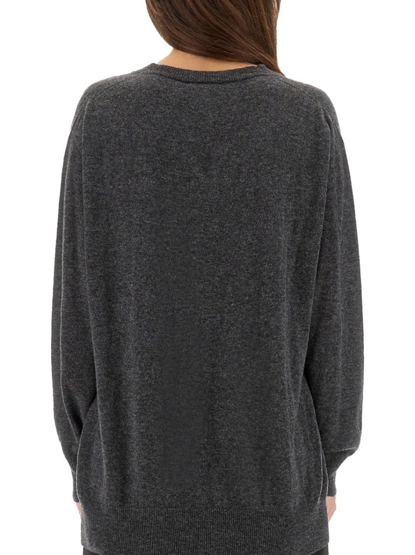 Alysi V-Neck Cashmere Sweater With Relaxed Fit