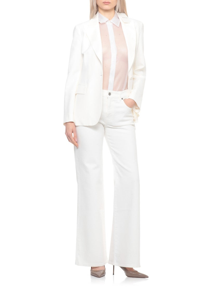 Parosh White Shake Silk Shirt