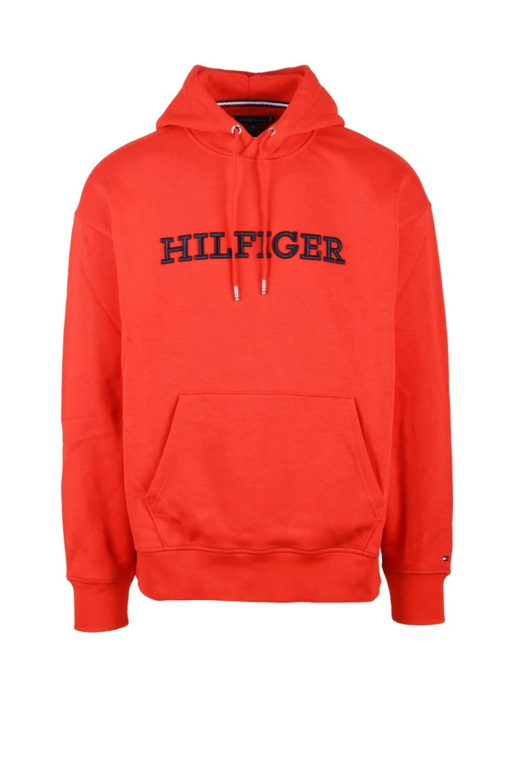 Tommy Hilfiger Red Cotton Polyester Men Hoodie