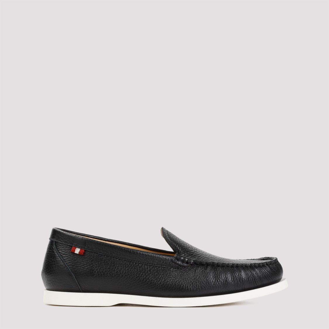 Bally Black Grained Deer Leather Nadim Mocassin