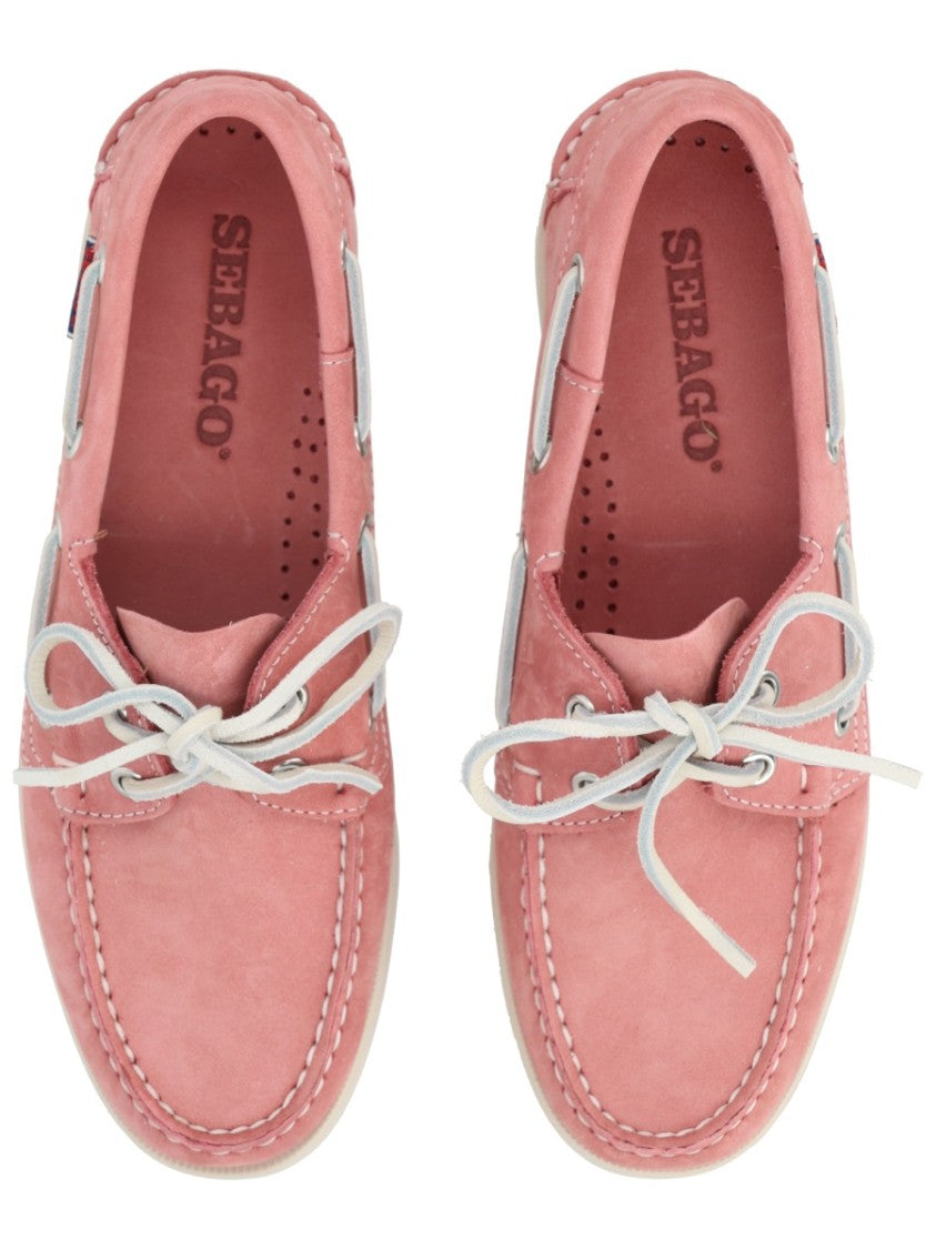 Sebago Docksides Portland White Laces Boat Shoes