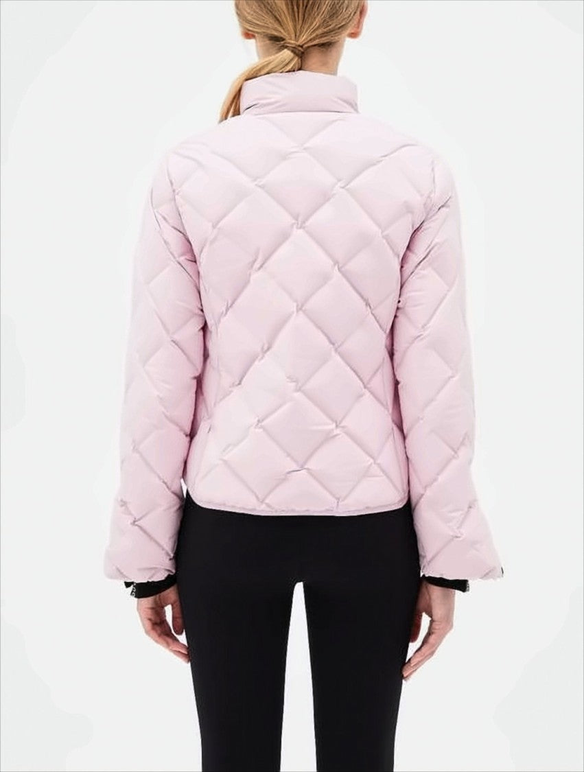 Duvetica Cropped Diamond-Quilted Padded Jacket With High Collar