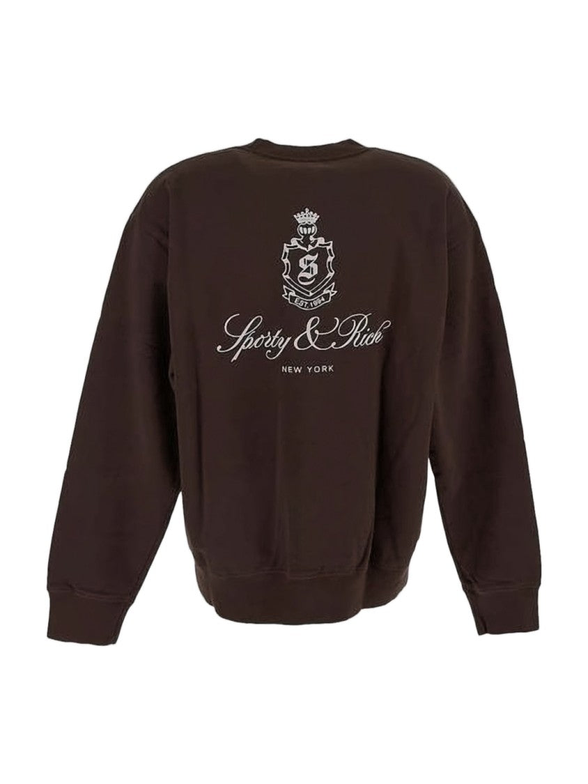 Sporty And Rich Relaxed Fit Long-Sleeve Sweatshirt With Emblems