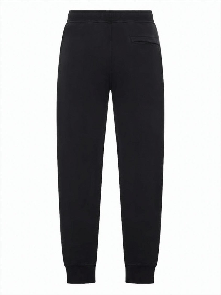 Stone Island Tapered Black Jogger Pants With Ribbed Cuffs